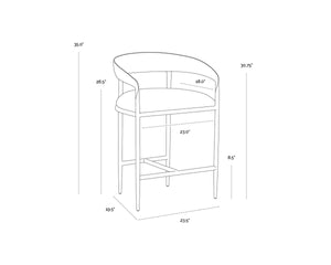 ZANATTA COUNTER STOOL - TAN LEATHER