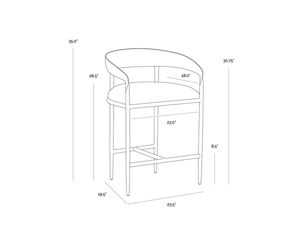 ZANATTA COUNTER STOOL - TAN LEATHER