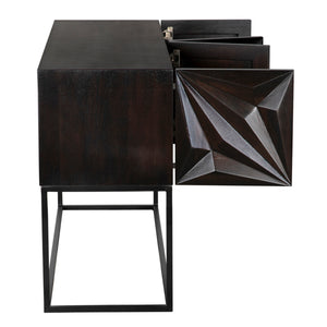 Zurich Console, Ebony Walnut with Iron