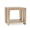 Troy Solid Wood End Table in Aged Cream
