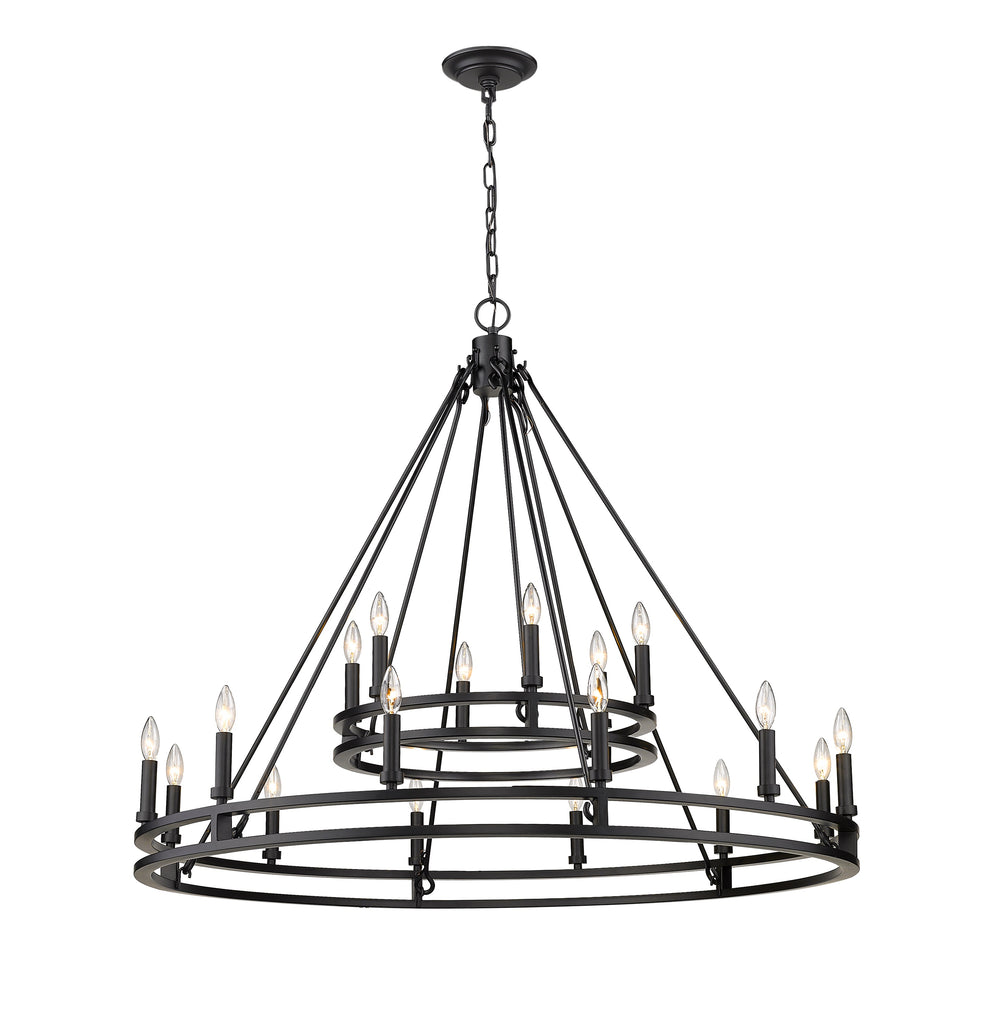 Dennison 18 Light Chandelier in Matte Black Finish