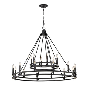 Dennison 18 Light Chandelier in Matte Black Finish