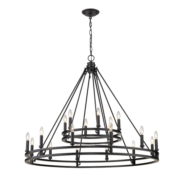 Dennison 18 Light Chandelier in Matte Black Finish