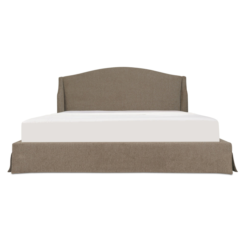 Weston Queen Storage Bed with Brown Slipcover