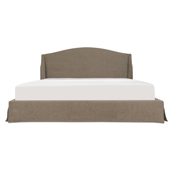 Weston Queen Storage Bed with Brown Slipcover