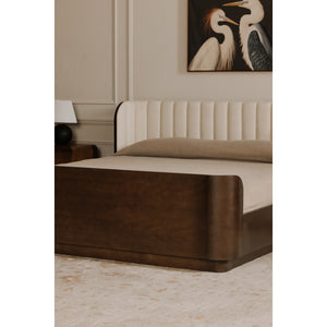 Moe's Scarlette Queen Bed in Cream Upholstery