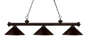 Riviera 3 Light Billiard Light in Bronze Finish