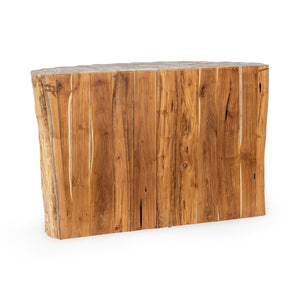 Norwest Solid Wood Console Table with Petrified Stone Top