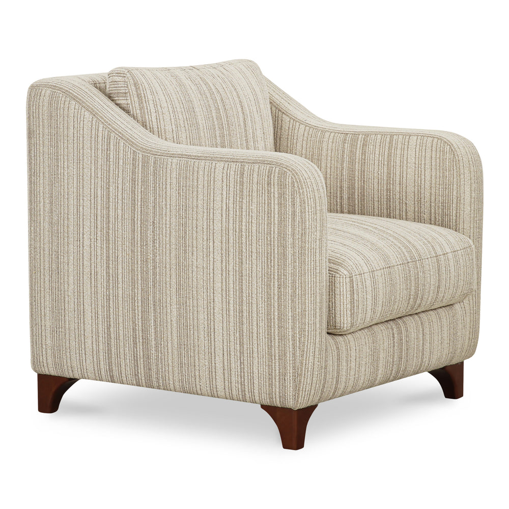 Moe's Hewitt Accent Chair in Beige Stripe