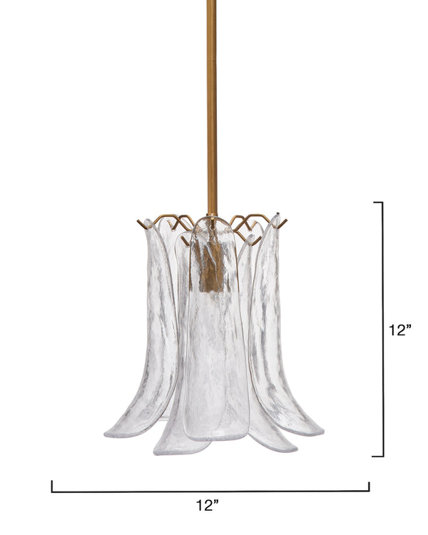Cala 1-Light Blown Glass Pendant, Clear