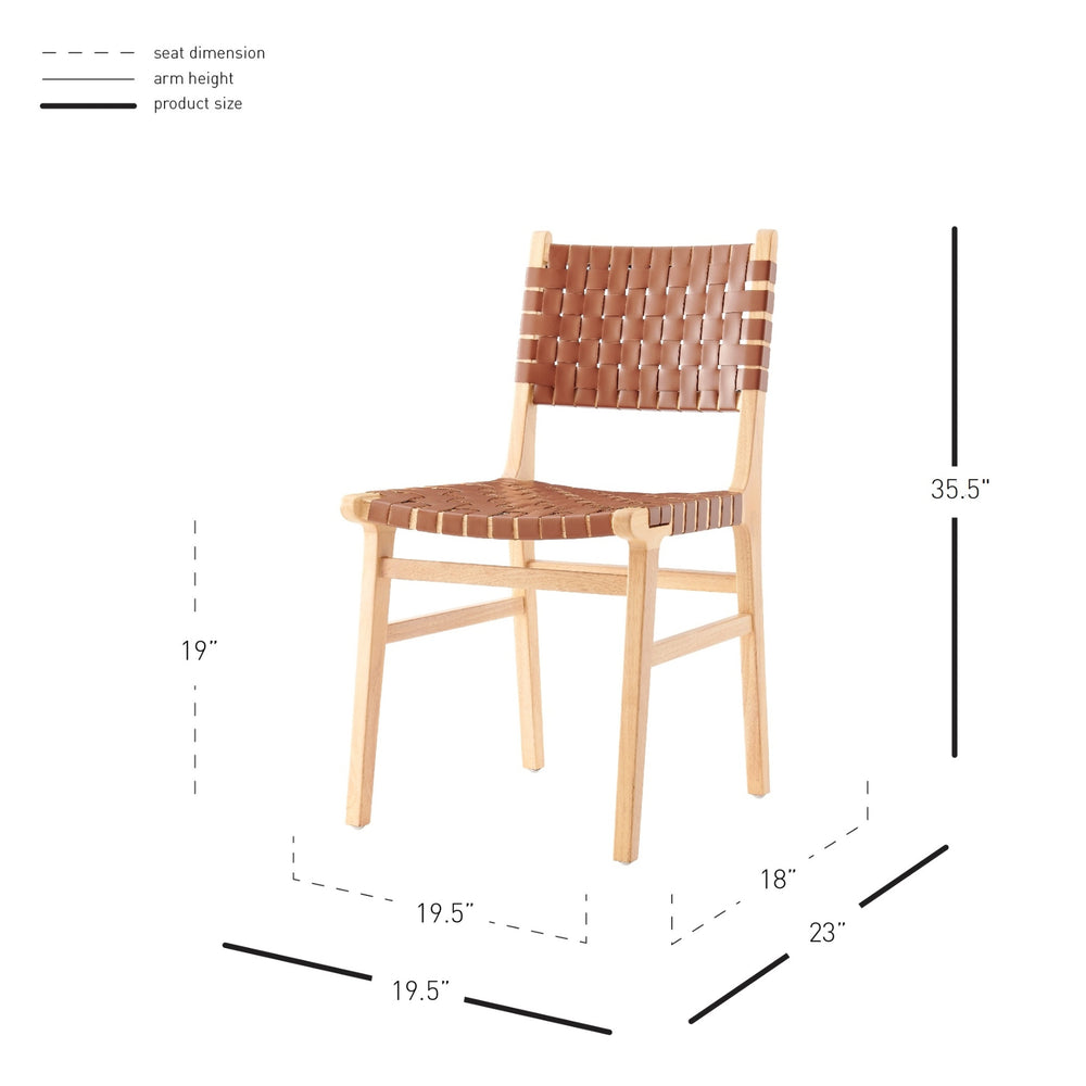 Marco PU Dining Side Chair, Ochre Brown