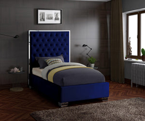 Priscilla Twin Bed In Navy Velvet