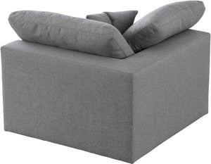 Carmen Cloud Corner Chair In Grey Linen Fabric