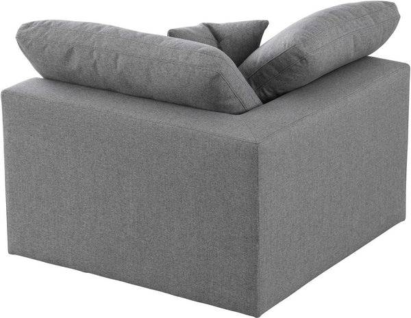 Carmen Cloud Corner Chair In Grey Linen Fabric