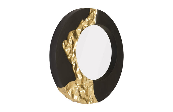 Mercury Mirror, Black, Gold Leaf 
