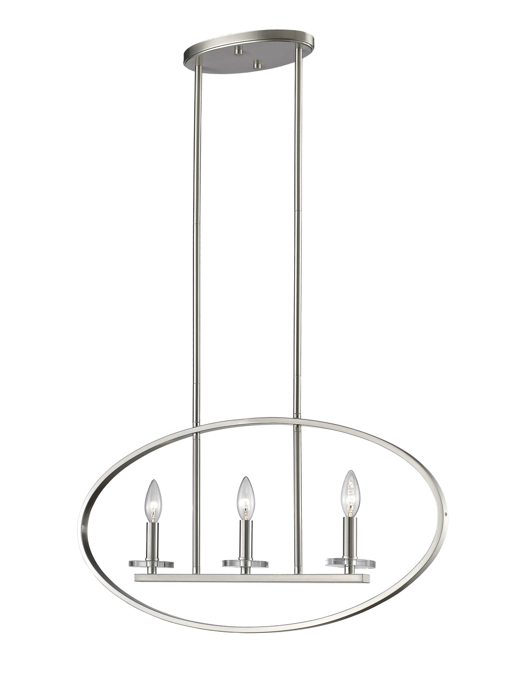 Verona 3 Light Pendant in Brushed Nickel Finish