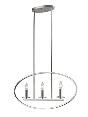 Verona 3 Light Pendant in Brushed Nickel Finish