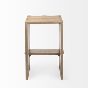 Aida 26" Seat Height Light Brown Wood Counter Stool