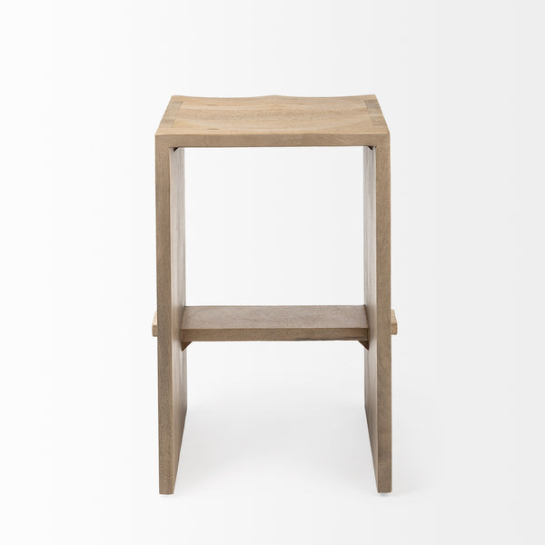 Aida 26" Seat Height Light Brown Wood Counter Stool
