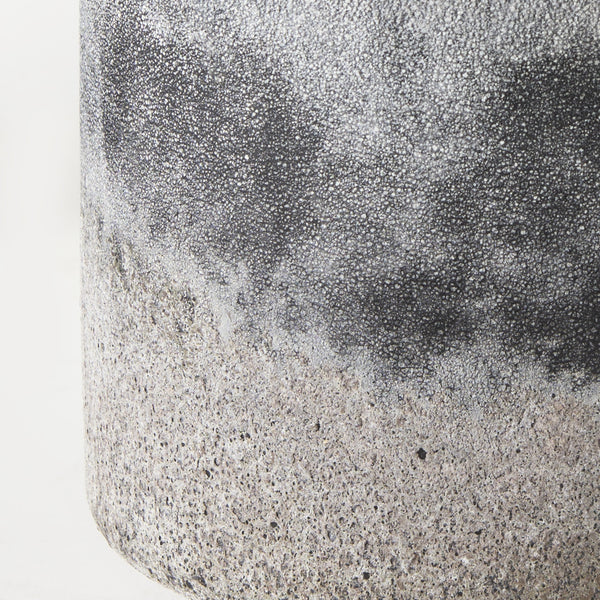 Squally 6.0L x 6.0W x 6.4H Black/Brown Glass Ombre Textured Small Vase