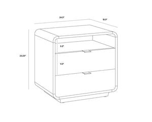KAYDEN NIGHTSTAND - OYSTER SHAGREEN