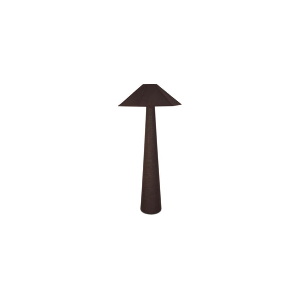 Gigi Dark Brown Floor Lamp with Cotton Shade