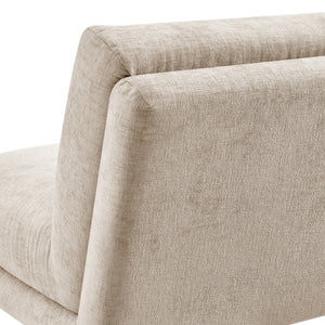 Zenda Chenille Swivel Accent Chair w/ Wooden Base, Millburry Beige