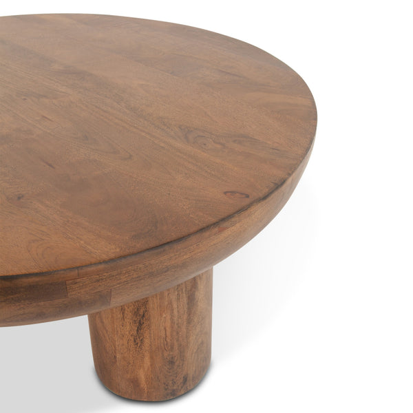 Palermo 39" Round Coffee Table Acorn Brown