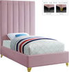 Glenda Twin Bed In Pink Velvet