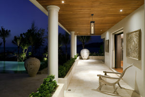 Dunbroch 1 Light Outdoor Chain Mount Ceiling Fixture in Deep Bronze + Outdoor Brass Finish