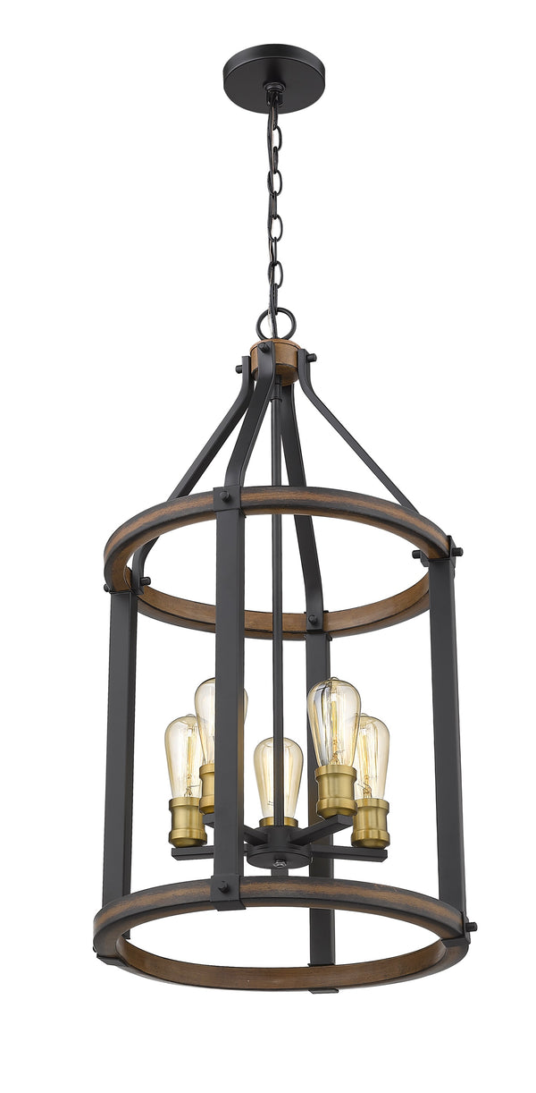 Kirkland 5 Light Pendant in Rustic Mahogany Finish