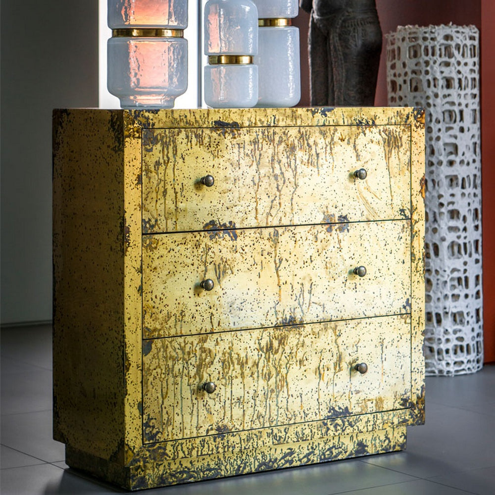Cladded Brass Chest, 3 drawers