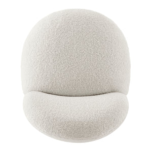 Zolia Faux Shearling Swivel Accent Chair, Shearling Beige