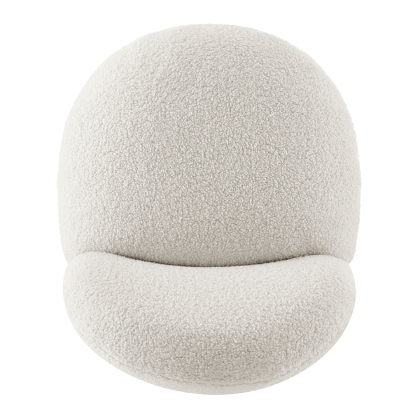 Zolia Faux Shearling Swivel Accent Chair, Shearling Beige