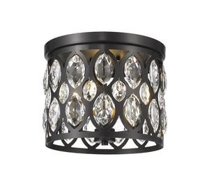 Dealey 3 Light Flush Mount in Matte Black Finish