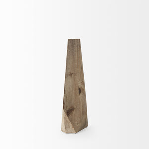 Allen II Small Natural Wooden Base Oval Vase