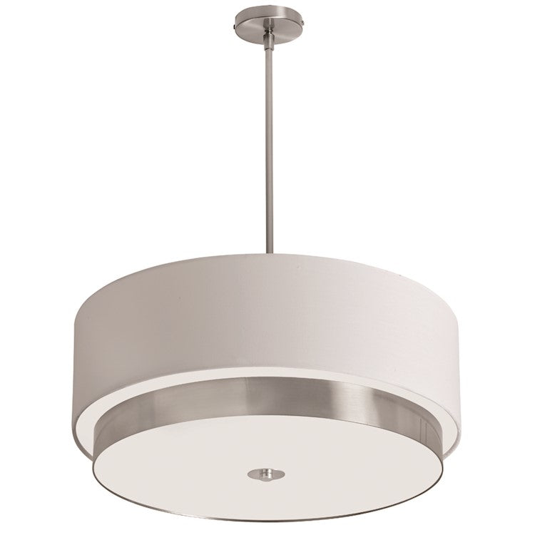 4LT Large Pendant, White Linen Shd
