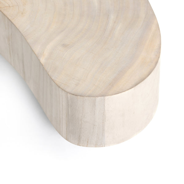 Avett Coffee Table Short Piece In Bleached