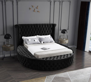 Lorena Full Bed In Black Velvet