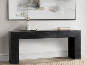 Bristol Solid Wood Rectangle Console Table - Aged Black
