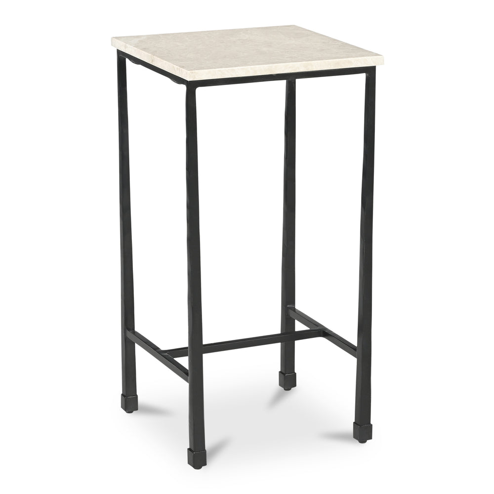 Moe's River Side Table Botticino Marble Top