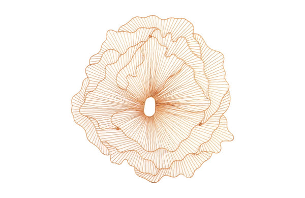 Poppy Flower Wall Art, Copper, Large