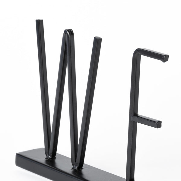 Welcome 24L x 1W Black Metal Sign