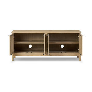 Alessio Media Console - Aged Natural Oak Veneer