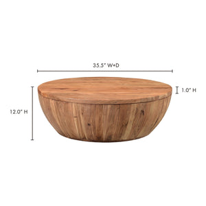 Eske Coffee Table with Swivel Storage in Natural