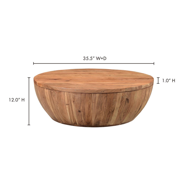 Eske Coffee Table with Swivel Storage in Natural