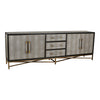 Moe's Mako Large Sideboard in Grey Oak with Gold Accents