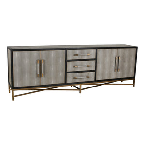 Moe's Mako Large Sideboard in Grey Oak with Gold Accents