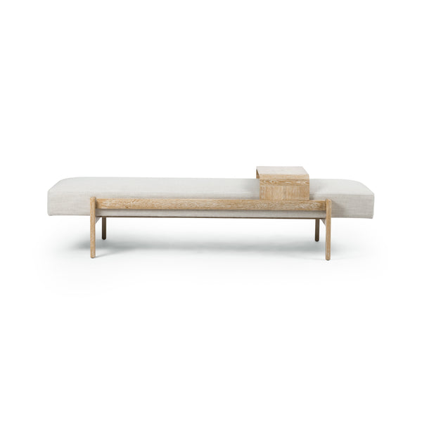 Fawkes Bench In Vintage White Wash Oak