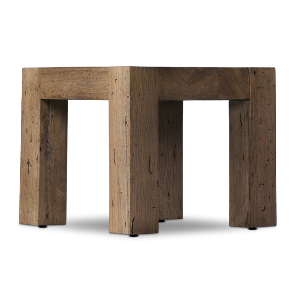 Abaso End Table - Rustic Wormwood Oak
